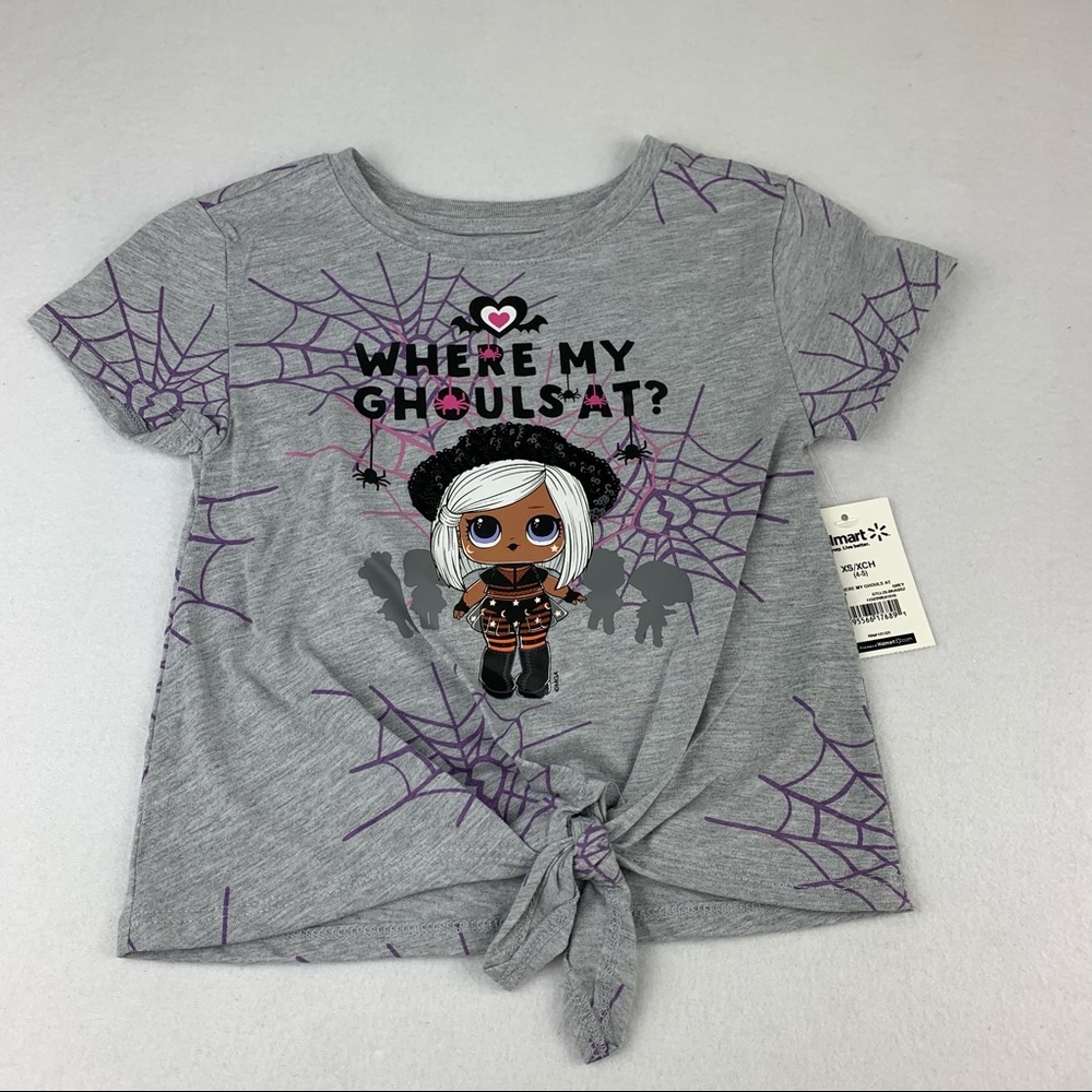 LOL Surprise! Where My Ghouls At Halloween Short Sleeved Shirt XS (4-5) New Top